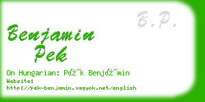 benjamin pek business card